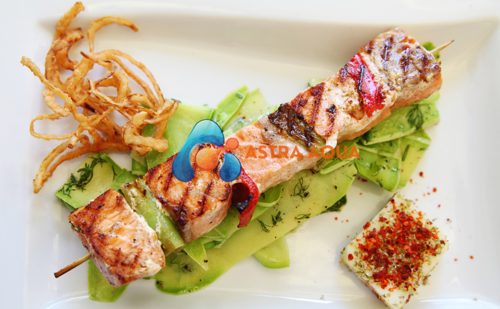 cá hồi cắt khối