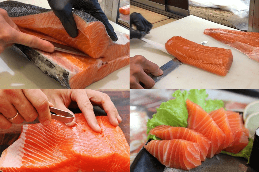Sashimi cá hồi đông lạnh IQF dành cho thị trường Hàn Quốc